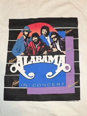Vintage 1986 ALABAMA Country Band Single Stitch T-Shirt Size XL Made In USA